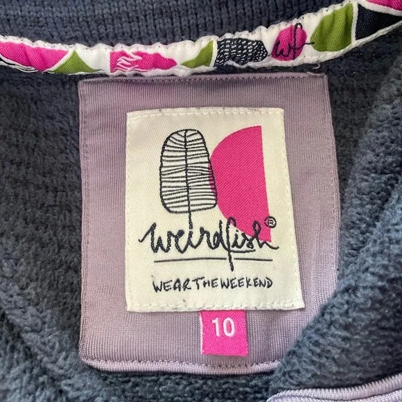 WeirdFish Blue Purple Pullover Quarter 1/4 Zip Sweater Performance Fleece S/M - Picture 7 of 12